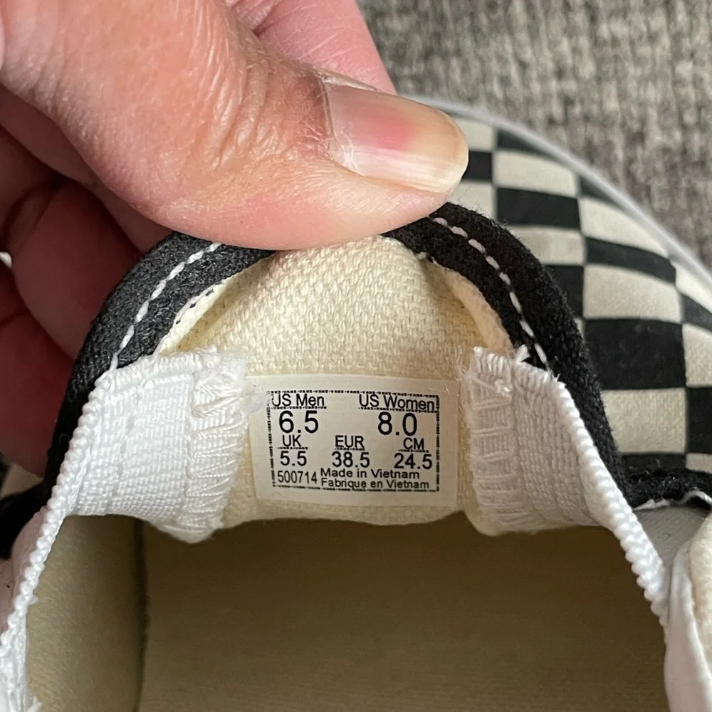 Vans Black and White Checkerboard Slip-Ons - Picture 7 of 7